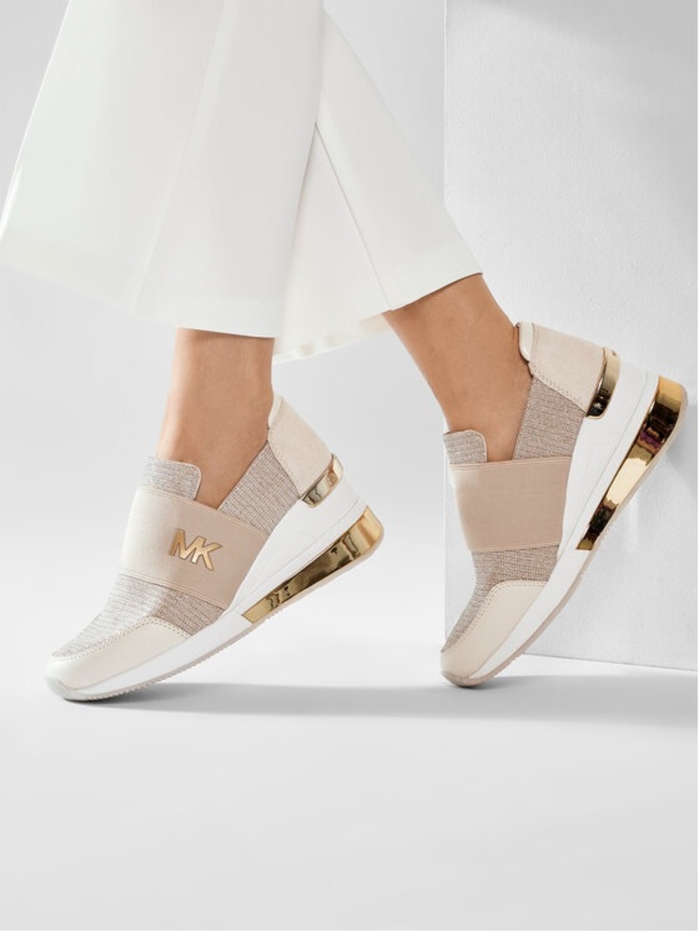 Michael Kors Sneakers with Gold Accent